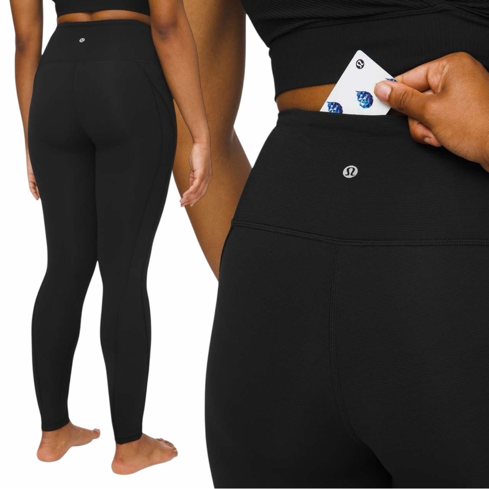 Lululemon Wunder Under High-Rise Tight *Ribbed 28” Black Full Length Leggings